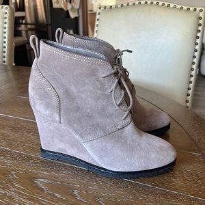 Brand New Vince Camuto "Kiotio" Suede Wedge Ankle Booties